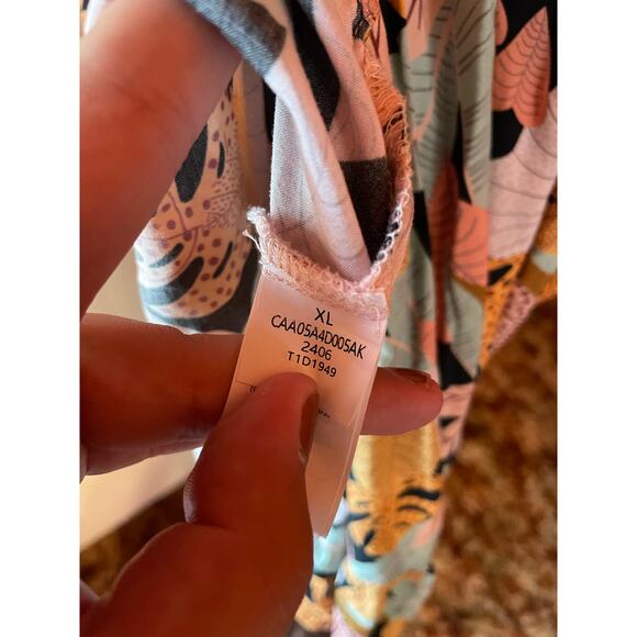 Cupshe V-Neck Tropical Short Sleeve Loose Mini Dress NWOT SZ XL - Picture 10 of 10